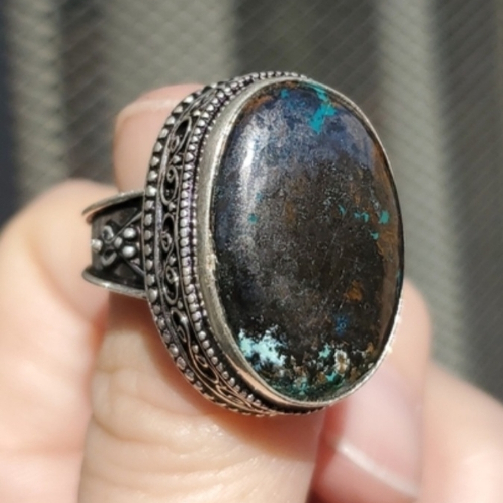 New Azurite 925 Silver Ring.
